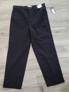 Womens  Black Straight-Leg Pants